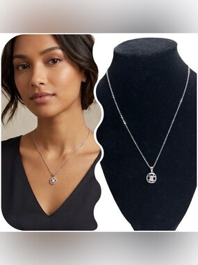 Moissanite diamonds over 925 Sterling Silver Pendant Necklace